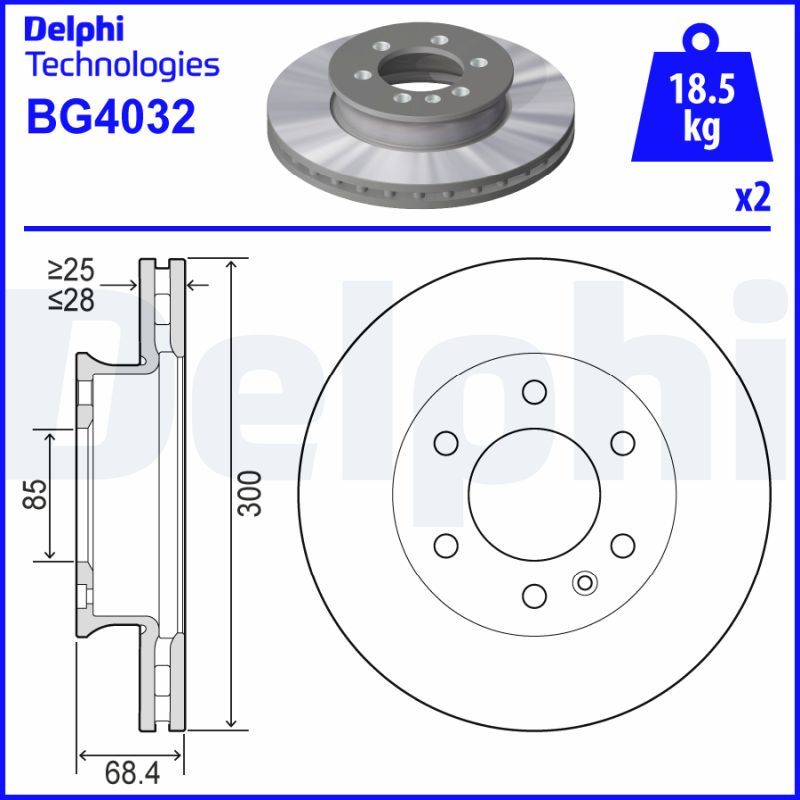 Tarcza hamulcowa DELPHI BG4032
