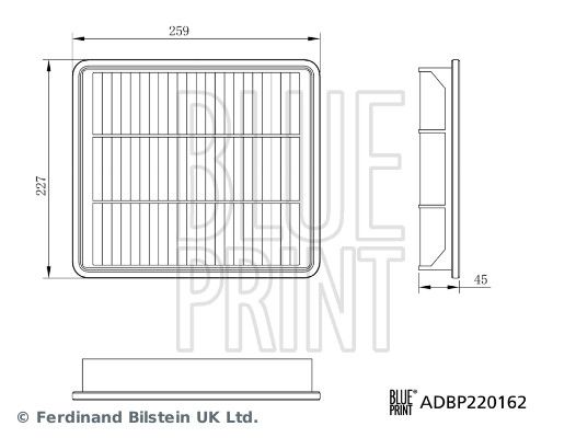 Filtr powietrza BLUE PRINT ADBP220162