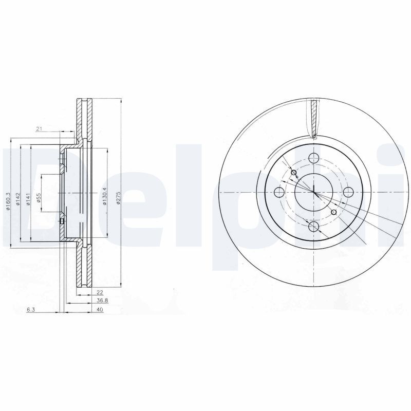Tarcza hamulcowa DELPHI BG4054