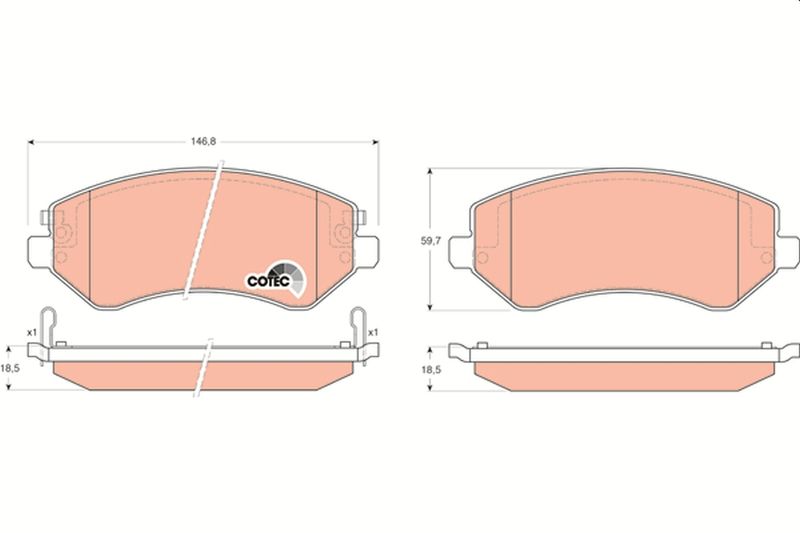 Zestaw klocków hamulcowych, hamulce tarczowe TRW GDB4126