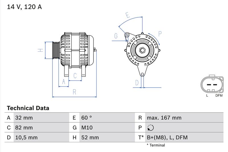 Alternator BOSCH 0 986 043 690