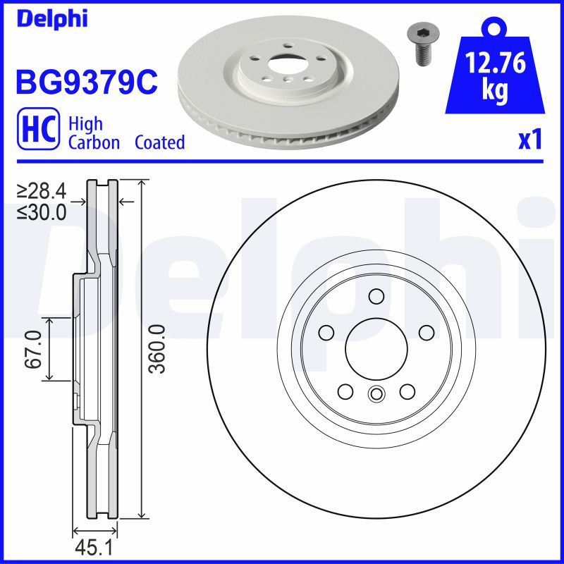 Tarcza hamulcowa DELPHI BG9379C