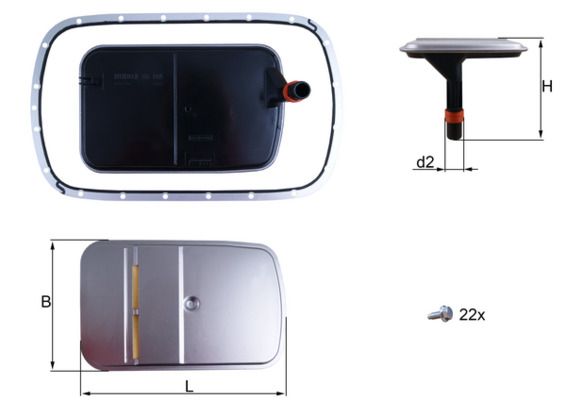 Filtr hydrauliczny, automatyczna skrzynia biegów MAHLE HX165KIT