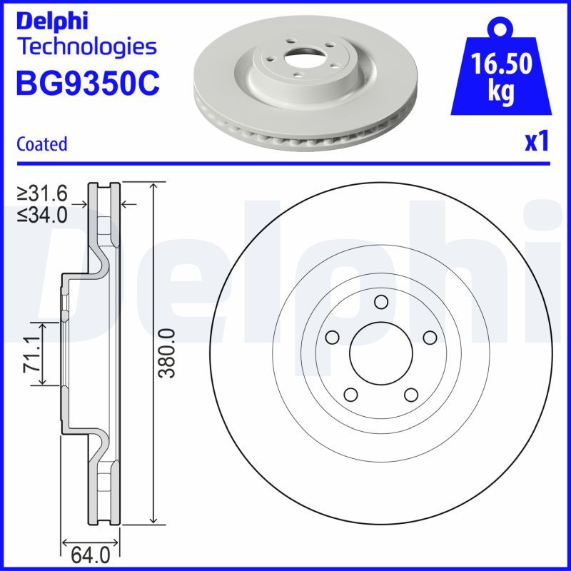 Tarcza hamulcowa DELPHI BG9350C