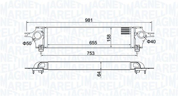 Chłodnica powietrza doładowującego MAGNETI MARELLI 351319204390