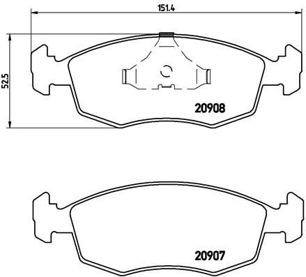 Zestaw klocków hamulcowych, hamulce tarczowe BREMBO P 24 019