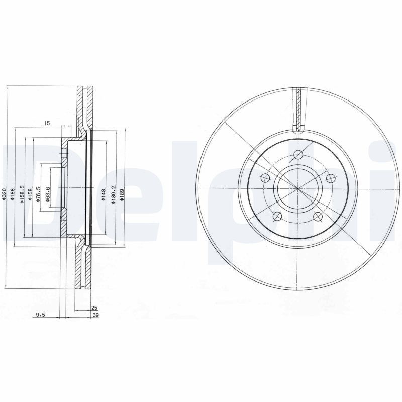 Tarcza hamulcowa DELPHI BG4056C