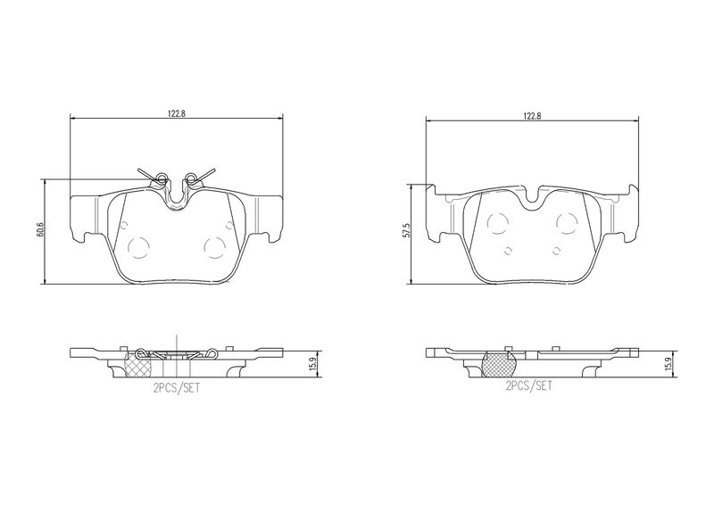 Zestaw klocków hamulcowych, hamulce tarczowe BREMBO P 06 117