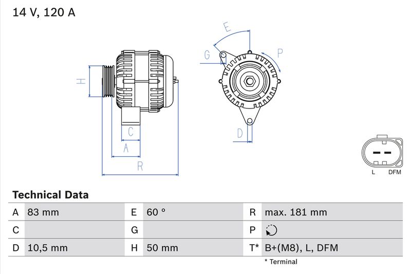 Alternator BOSCH 0 986 047 540