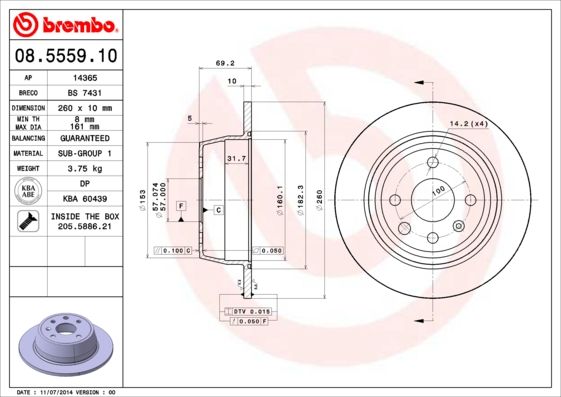 Tarcza hamulcowa BREMBO 08.5559.10