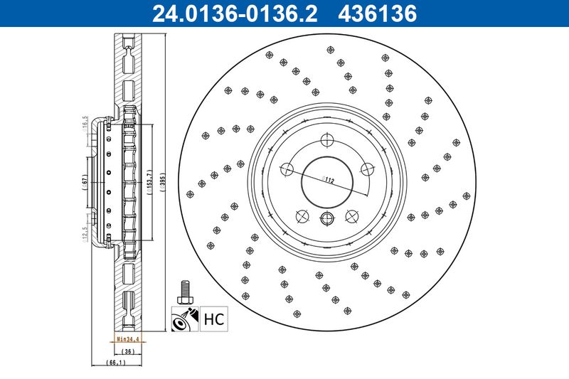 Tarcza hamulcowa ATE 24.0136-0136.2