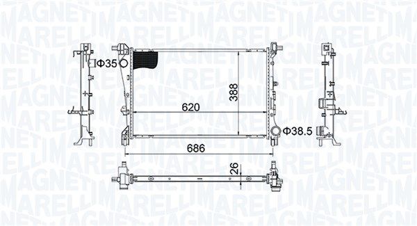 Chłodnica, układ chłodzenia silnika MAGNETI MARELLI 350213203800