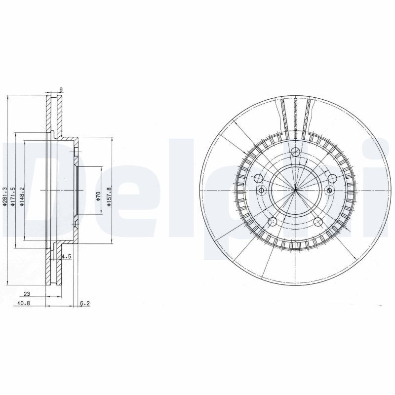 Tarcza hamulcowa DELPHI BG3061