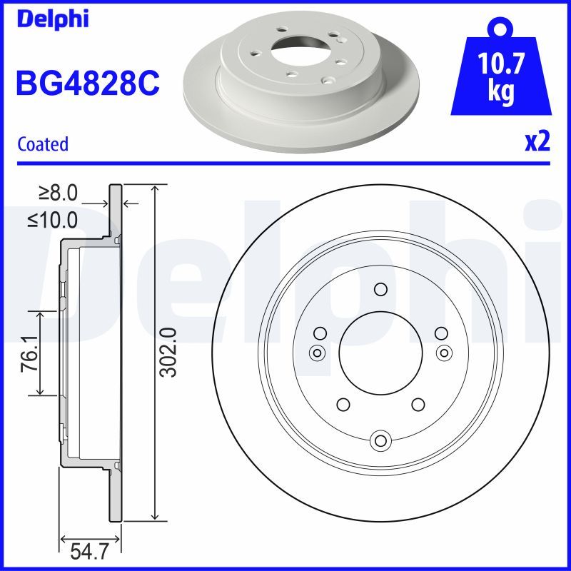 Tarcza hamulcowa DELPHI BG4828C