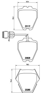 Zestaw klocków hamulcowych, hamulce tarczowe BREMBO P 85 054