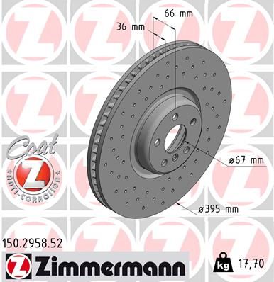 Tarcza hamulcowa ZIMMERMANN 150.2958.52