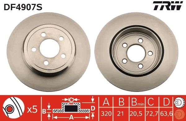 Tarcza hamulcowa TRW DF4907S