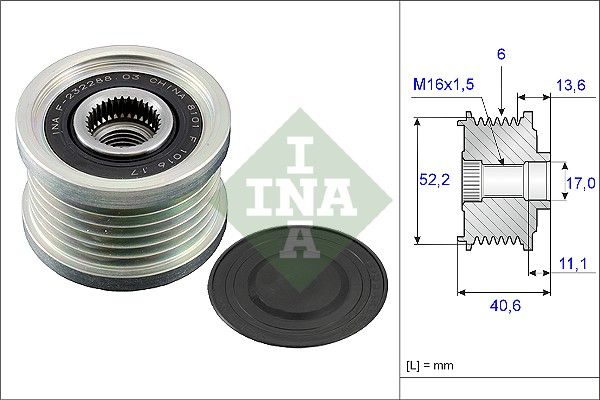 Alternator - sprzęgło jednokierunkowe INA 535004410