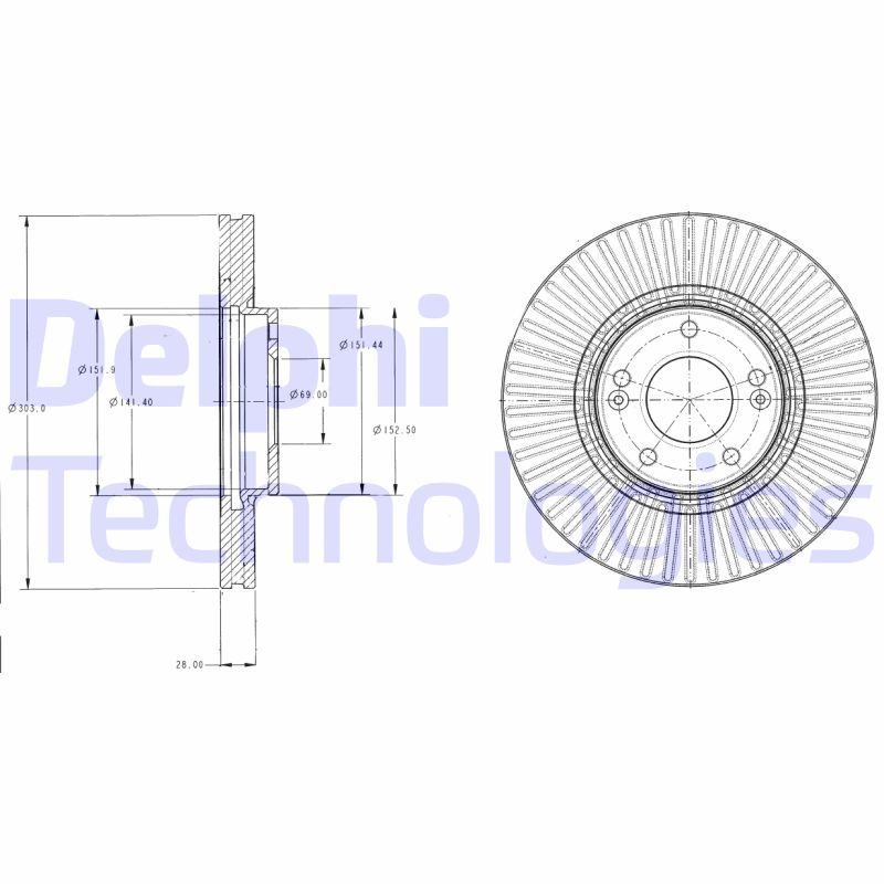 Tarcza hamulcowa DELPHI BG4309