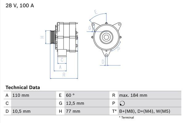 Alternator BOSCH 0 986 041 030