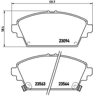 Zestaw klocków hamulcowych, hamulce tarczowe BREMBO P 28 029