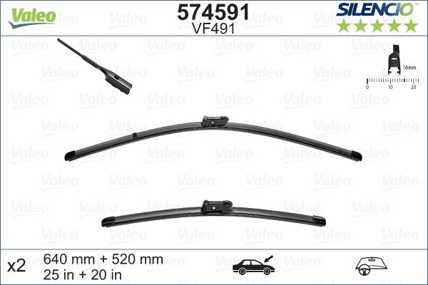 Pióro wycieraczki VALEO 574591