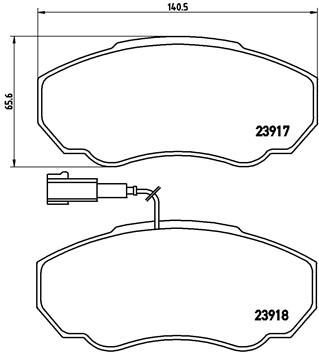 Zestaw klocków hamulcowych, hamulce tarczowe BREMBO P 23 091