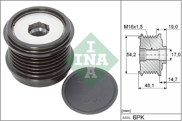 Alternator - sprzęgło jednokierunkowe INA 535031010