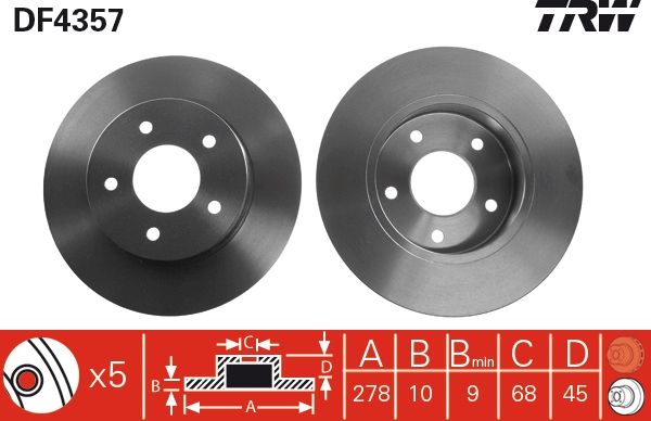 Tarcza hamulcowa TRW DF4357