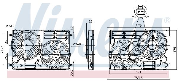 Wentylator, chłodzenie silnika NISSENS 850096