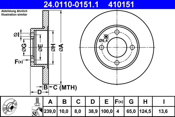 Tarcza hamulcowa ATE 24.0110-0151.1