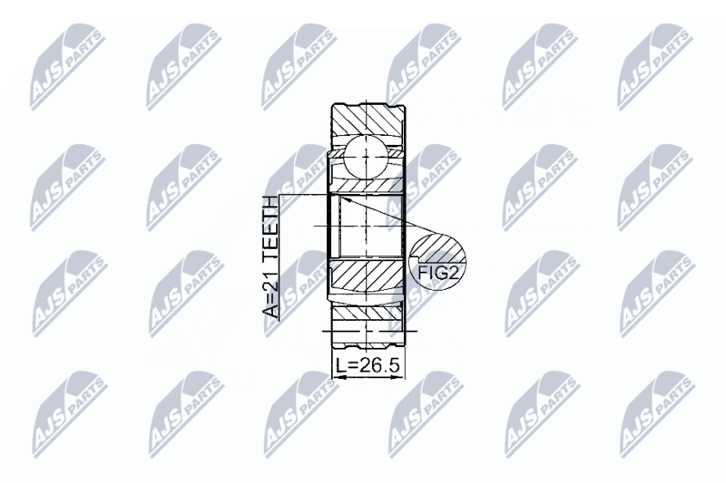 Przegub, wałek przegubowy NTY NPW-SU-011