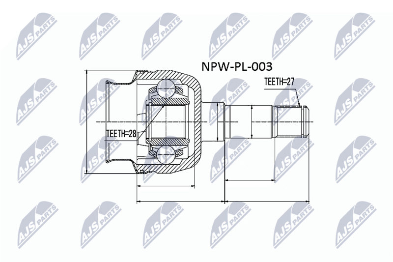 Zestaw przegubu, wał napędowy NTY NPW-PL-003