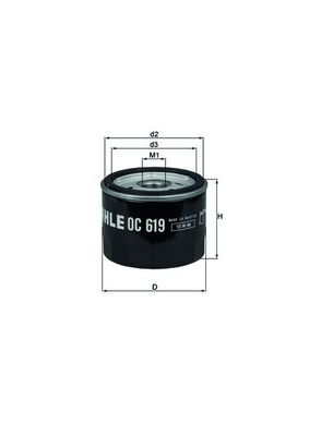 Filtr oleju MAHLE OC619