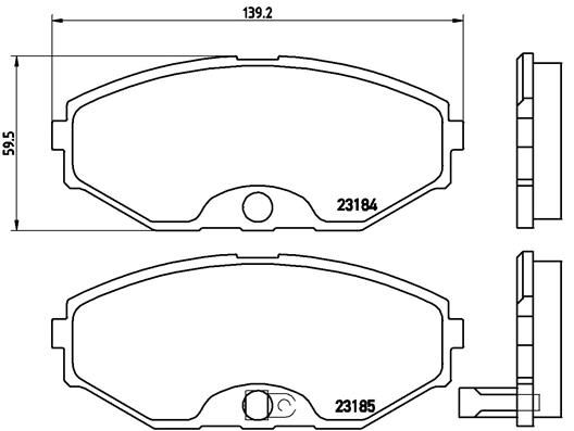 Zestaw klocków hamulcowych, hamulce tarczowe BREMBO P 56 045
