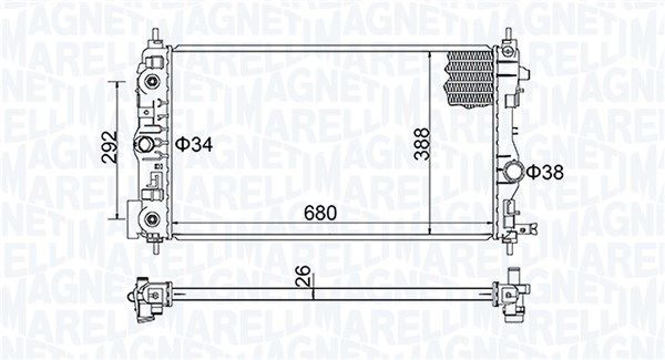 Chłodnica, układ chłodzenia silnika MAGNETI MARELLI 350213206600
