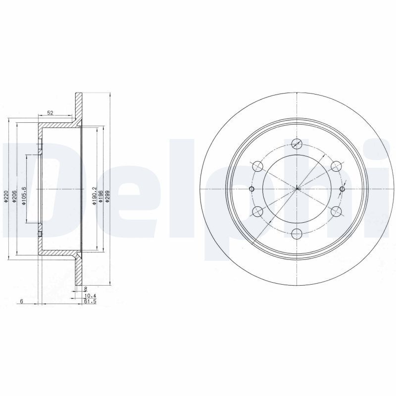 Tarcza hamulcowa DELPHI BG3522