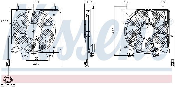 Wentylator, chłodzenie silnika NISSENS 850125