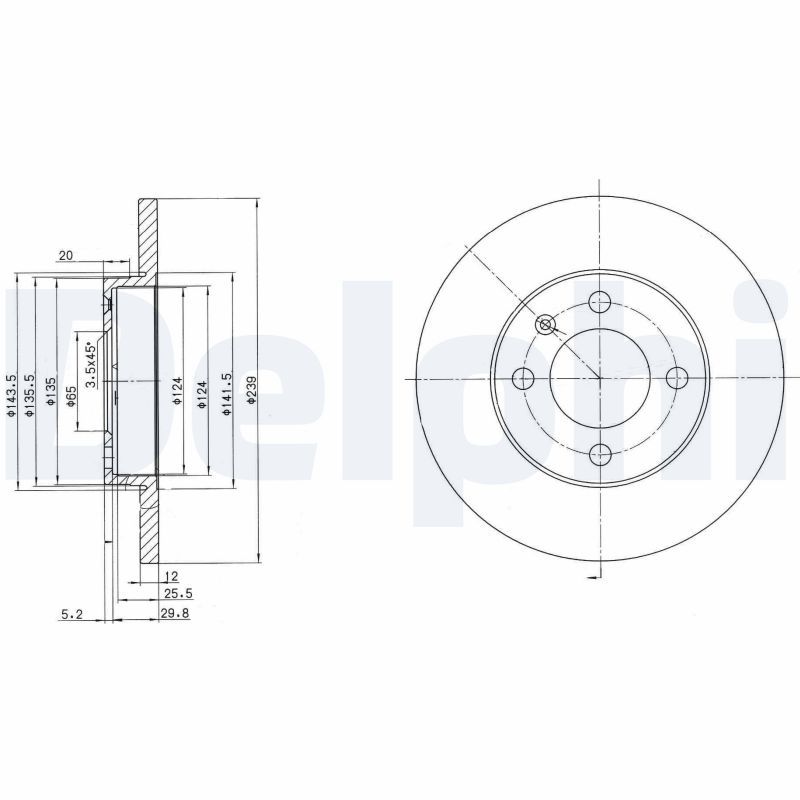 Tarcza hamulcowa DELPHI BG2116