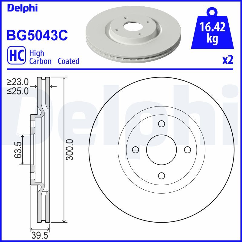 Tarcza hamulcowa DELPHI BG5043C
