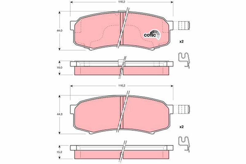 Zestaw klocków hamulcowych, hamulce tarczowe TRW GDB3110