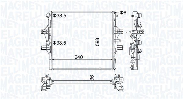 Chłodnica, układ chłodzenia silnika MAGNETI MARELLI 350213204700