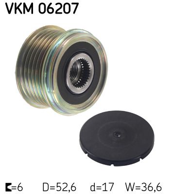 Alternator - sprzęgło jednokierunkowe SKF vkm 06207
