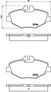 Zestaw klocków hamulcowych, hamulce tarczowe BREMBO P 50 049