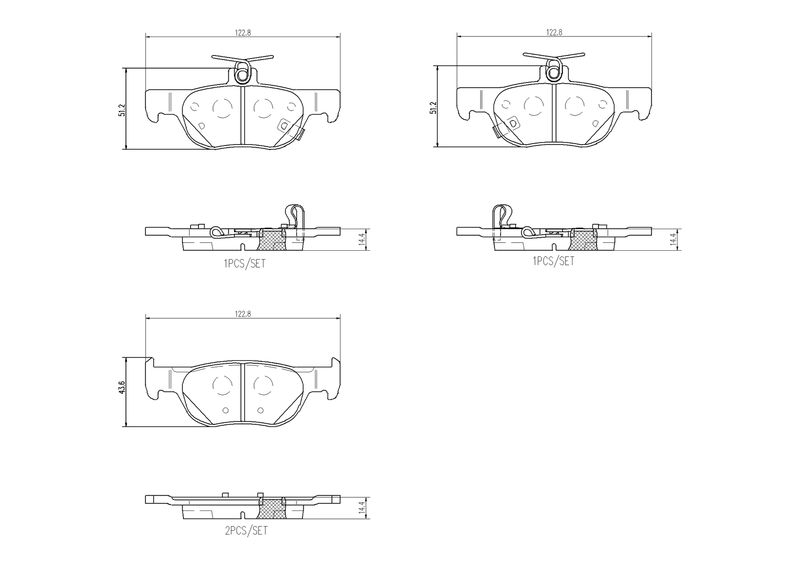Zestaw klocków hamulcowych, hamulce tarczowe BREMBO P 49 064