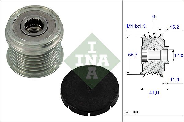 Alternator - sprzęgło jednokierunkowe INA 535002410