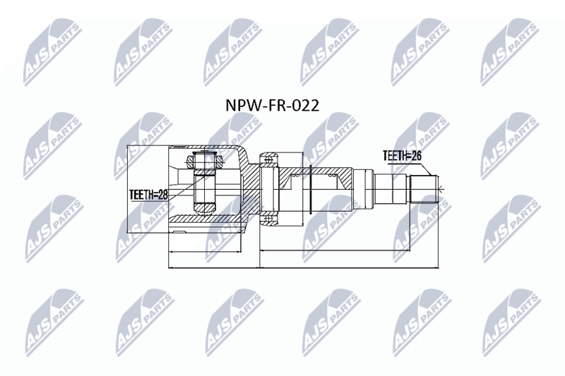 Zestaw przegubu, wał napędowy NTY NPW-FR-022