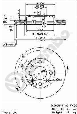 Tarcza hamulcowa BREMBO 09.8635.75