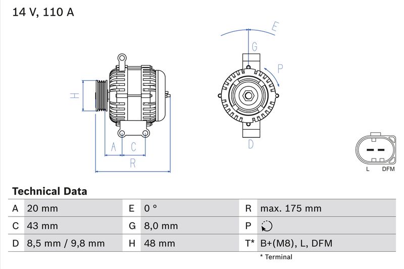 Alternator BOSCH 0 986 048 750