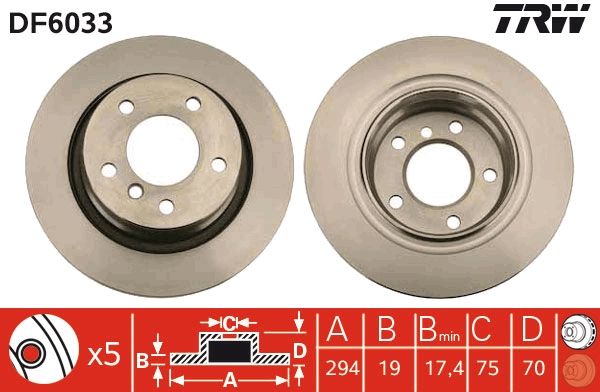 Tarcza hamulcowa TRW DF6033